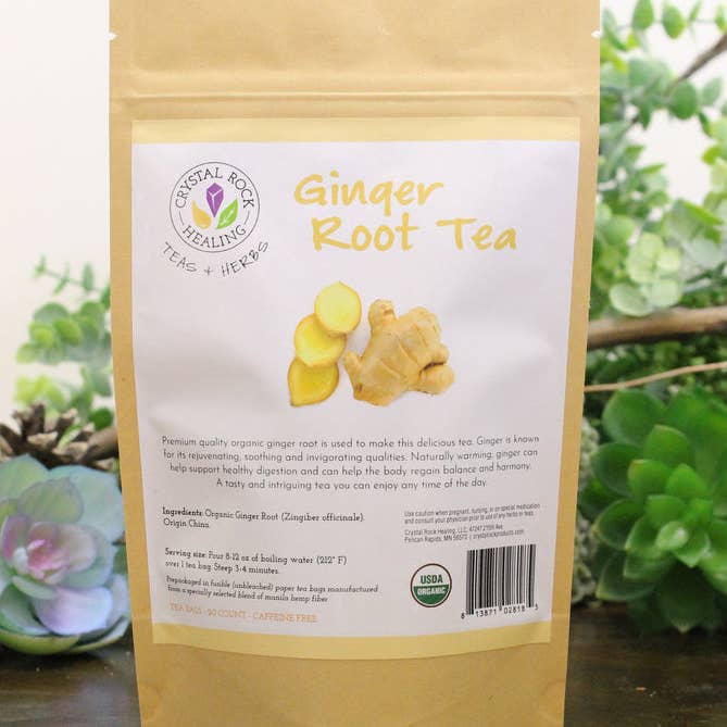 Ginger Root Tea | Organic | 20 Tea Bags | Root + Mei