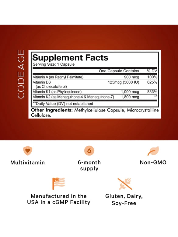 Codeage ADK | Vitamin Fusion | Root + Mei | 6 Month Supply