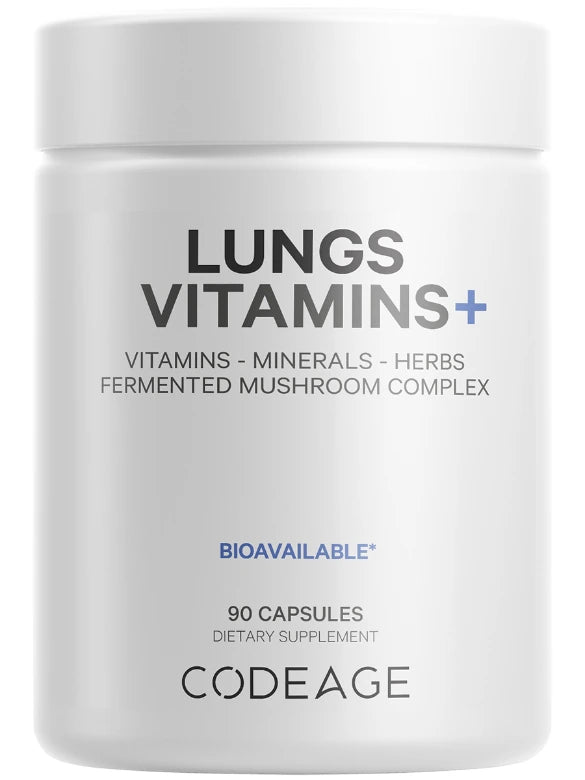Lungs+Vitamins | Minerals| Mushroom| Herbals | Codeage at Root + Mei |90 Caps