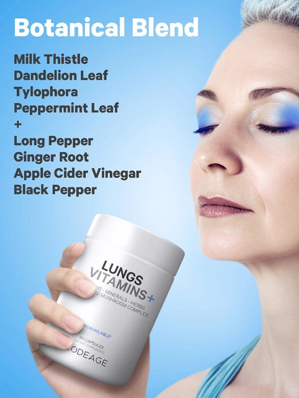Lungs+Vitamins | Minerals| Mushroom| Herbals | Codeage at Root + Mei |90 Caps