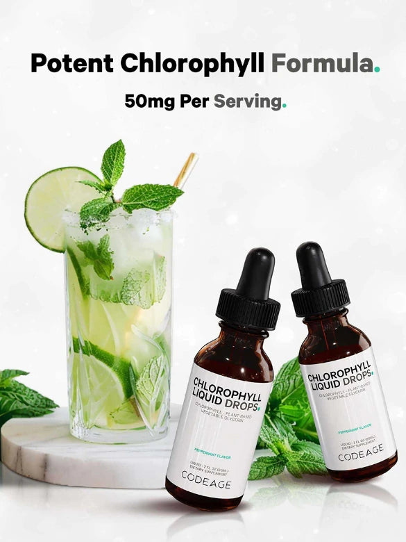 Codeage| Liquid Chlorophyll + Peppermint Drops | Root + Mei | Qty 30 servings