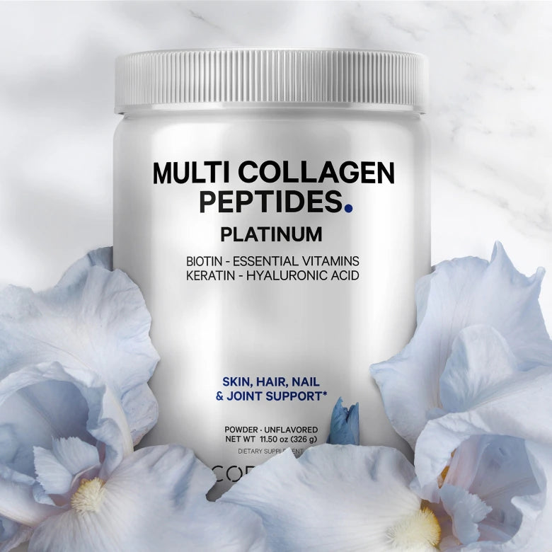 Codeage Multi Collagen Platinum Peptides Powder+ | Anti-Aging, Cellular, Joints, Skin, Hair and Nails | Root + Mei