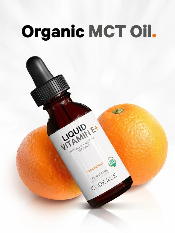Codeage Liquid Vitamin E + Premium | MCT Oil, Orange Oil Fruit| | Root + Mei | 2 month supply