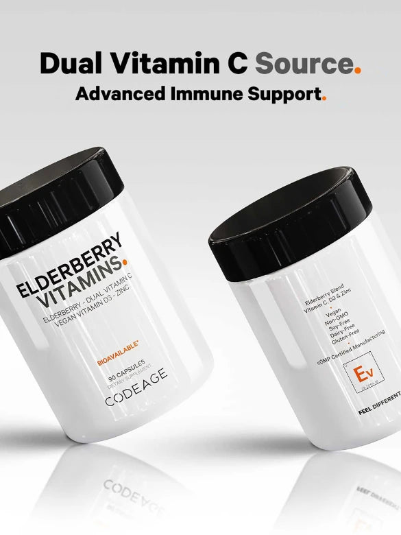 Codeage Elderberry Immune Complex | With Vitamin C, D3 and Zinc-bc  | Immunity + Health | 90 Capsules