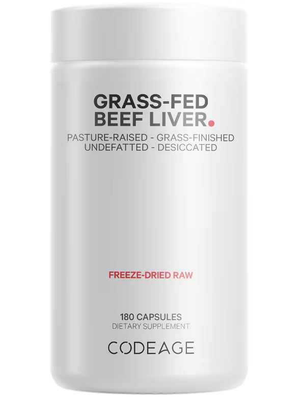 Codeage Grass-Fed Beef Liver Supplement | Super Food| 180 Capsules