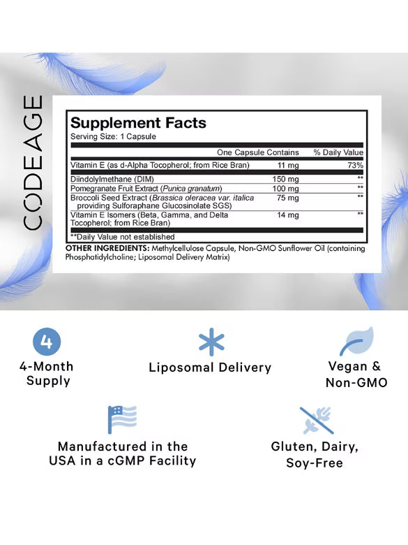 Codeage Liposomal Dim-E +| Hormone + Health  | 120 Capsules